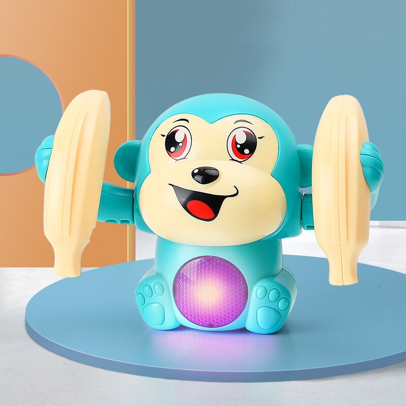 Baby Speelgoed Elektrische Tumbling Aap Licht Muziek Puzzel Geluid Tipping Monkey Kids Speelgoed Vroege Educatief Speelgoed Voor Kinderen: Blauw