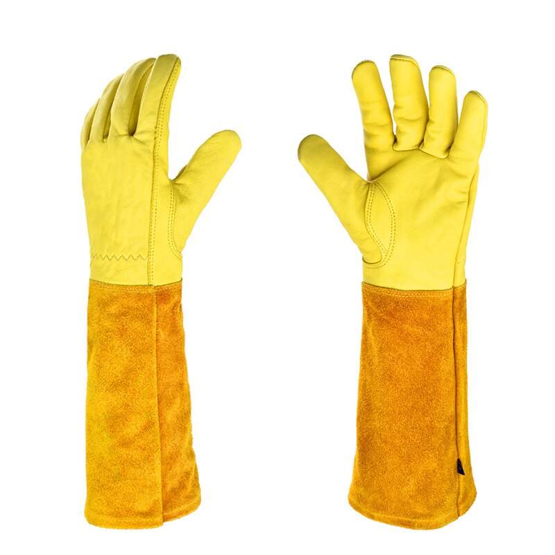 Gants de jardin en caoutchouc Nitrile, outils de jardinage, plantation, manchette réglable, anti-perforation, pour jardinier: Yellow / S
