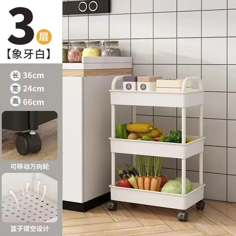 Meerlaags trolleyrek Keukenvloer Slaapkamer Babysnacks Mobiele badkamer Badkamer Opbergrek: green