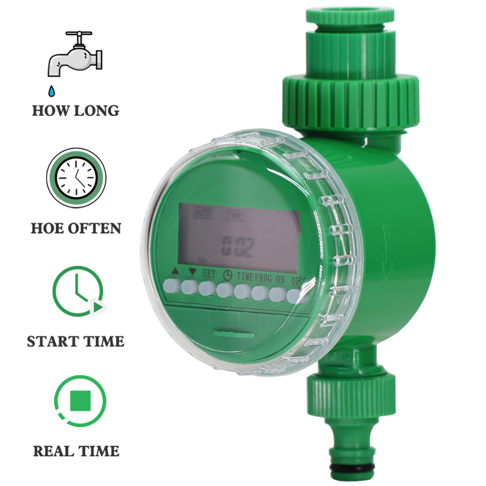 Green LCD Watering Timer Automatic Drip Irrigation Digital Programmable Lawn Hose Faucet Water Controller Auto