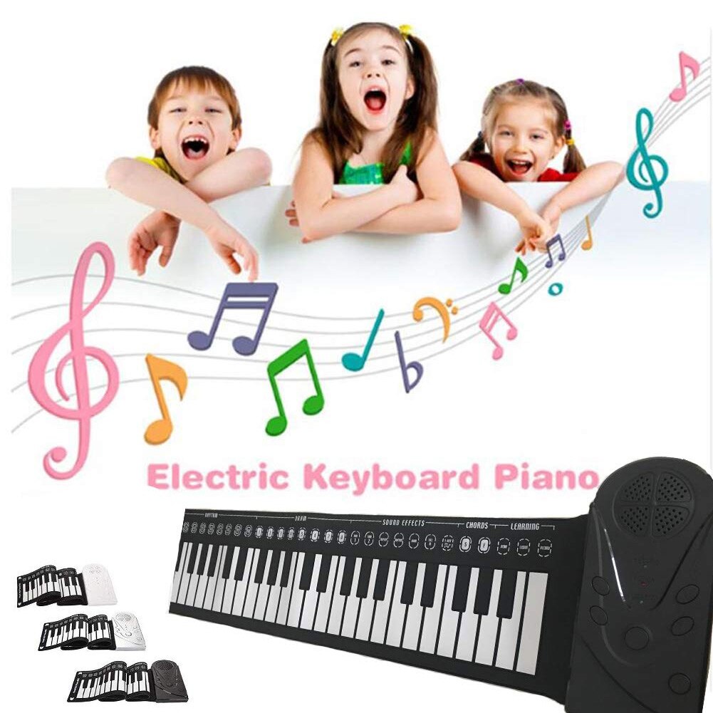 Electronic Hand Roll Keyboard Piano 49 Key Kids Education Tool for Beginners