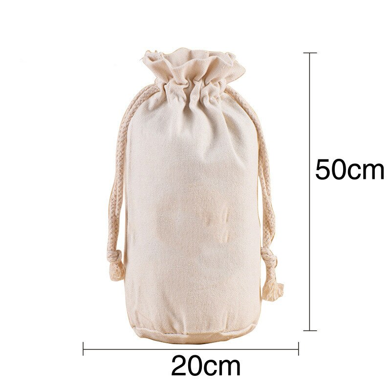 Grote capaciteit blanco trekkoordtas, rijstkorrelverpakkingszak, meelzak, herbruikbare canvas tas van puur katoen, opbergtas: B5