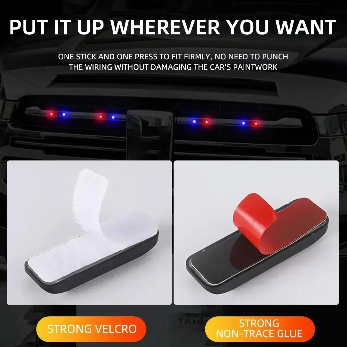 Motorfietsen Auto Mini Led Draadloze Waarschuwing Anti-Diefstal Waarschuwingslampje Voorkomen Achteraan Botsing Zonne-Energie Strobe Auto Accessorie