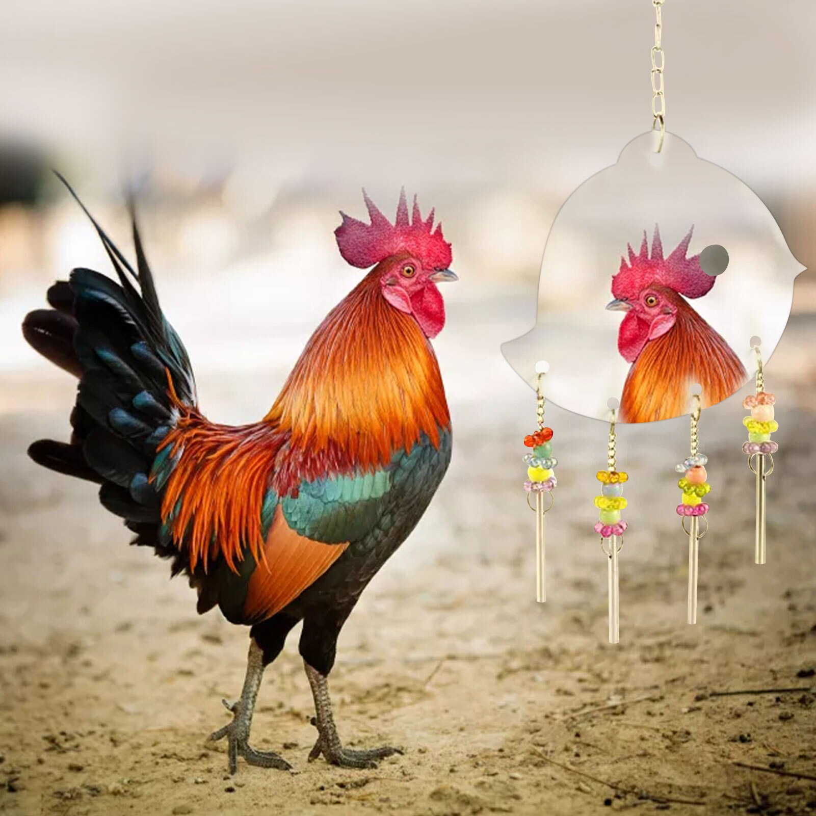 Chica gallina Gallo grandes espejos de juguete para mascotas de pollo suministros chica gallina Gallo grandes espejos de juguete para mascotas de pollo suministros