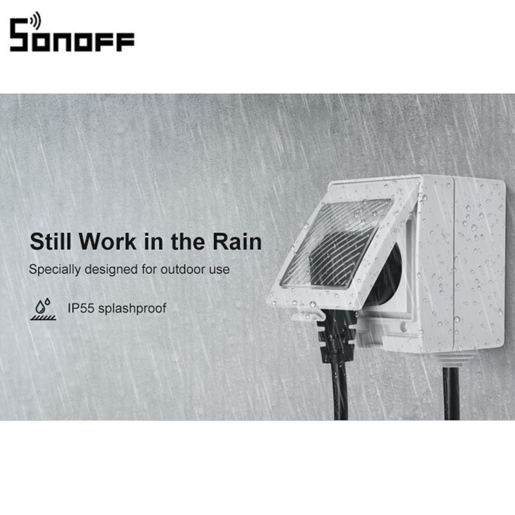 SONOFF S55 WIFI inteligente a prueba de agua enchufe inalámbrico APP Control Home Socket EU Francia estándar AC100-240V