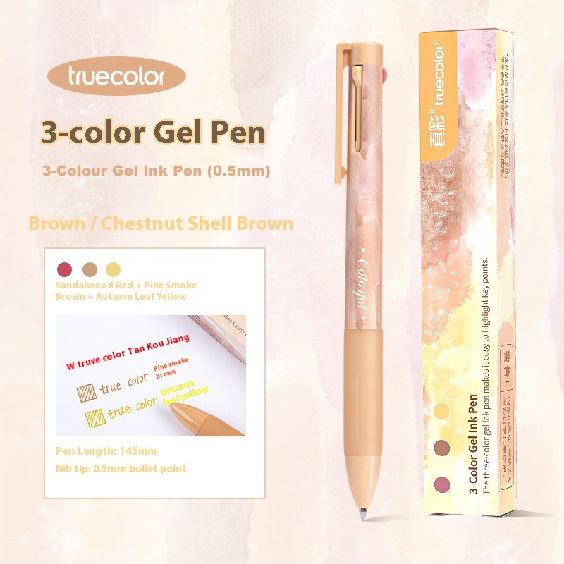 Bolígrafo multifuncional 3 en 1, bolígrafo tricolor de secado rápido de 0,5mm, cambio de Color 1s, herramientas completas eficientes para estudio y oficina: BLANCO