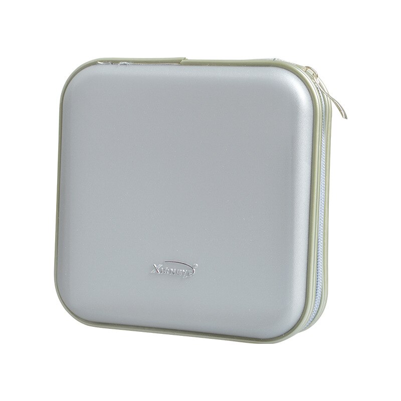 Estuche portátil de 40 discos de capacidad para DVD, bolsa de almacenamiento de CD para coche, mini bolsa de CD cuadrada de tela, caja de almacenamiento de disco de plástico para DVD: Gris