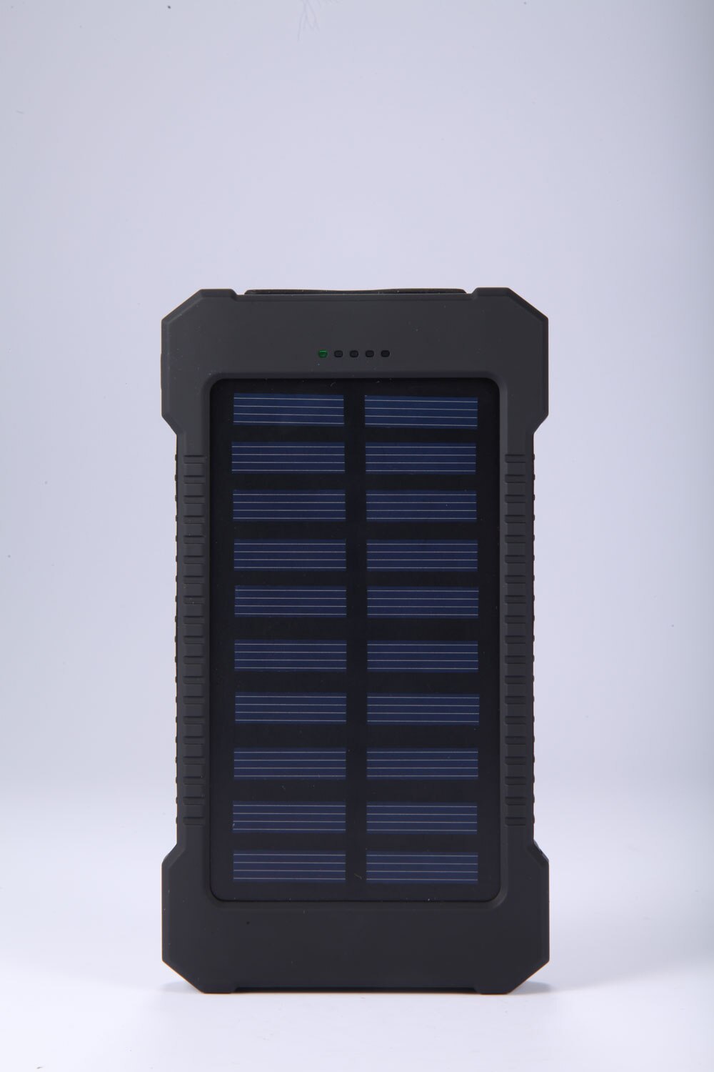 Zonne-energie powerbank 10000 mah externe batterij dubbele usb powerbank draagbare oplader mobiele telefoon zonne-energie oplader voor xiaomi iphone x: Zwart