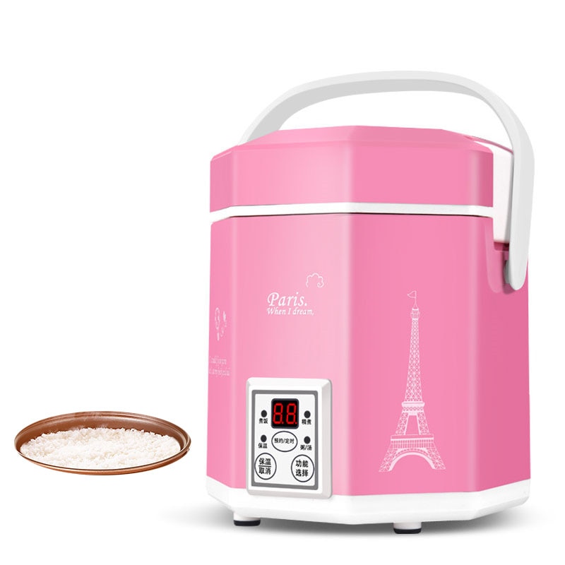 Jamielin elektrisk varmebeholder mini riskoger 1.2l mini riskoger lille 2 lags dampkoger multifunktions kogegryde