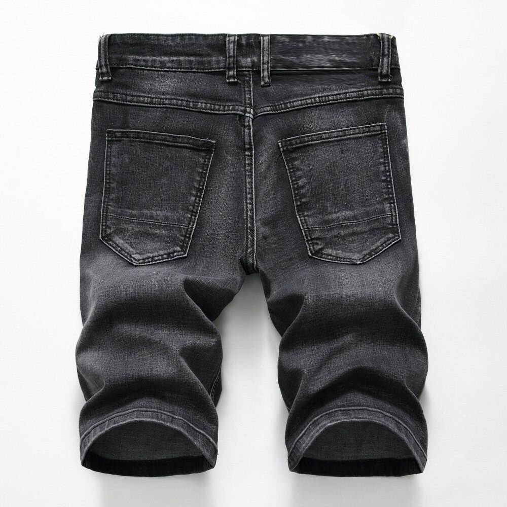 Shorts herre ripped korte jeans lige bomuldsshorts jean bermuda mandlig denim plus størrelse 28-40