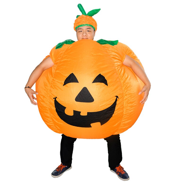 Lustige Party erwachsene größe aufblasbare anzug halloween kürbis kostüm
