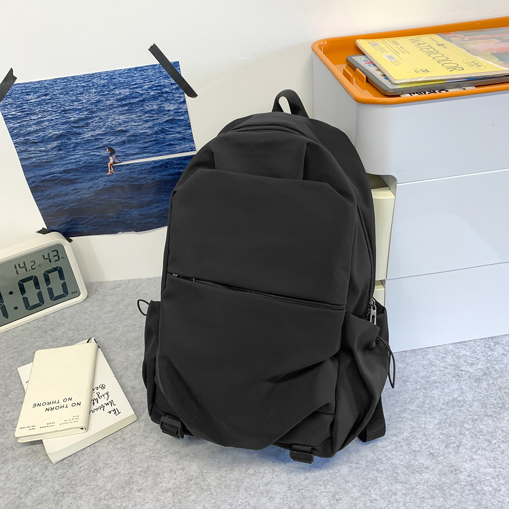 Mochila, bolsa de computador feminina, mochila masculina de viagem de grande capacidade, mochila de estudante do ensino médio: Preto