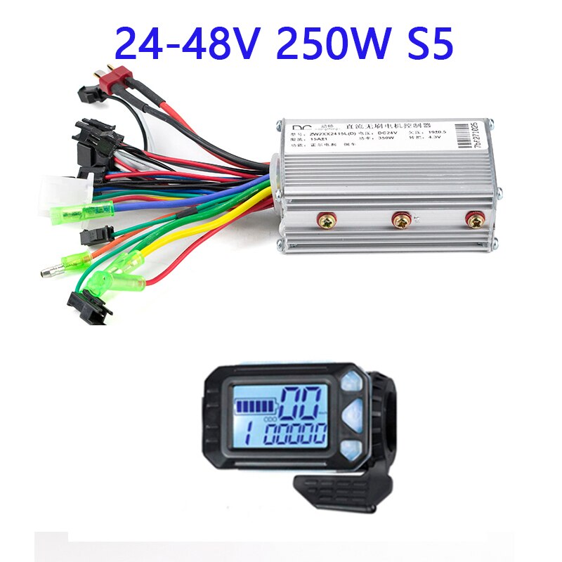 36/48V Ebike Controller With Lcd Display For Electric Scooter Controller Electric Bike Controller Kit Electric Bike Display S5: 24-48V 250W S5