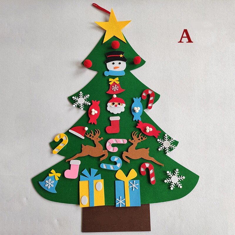 Kinderen Diy Vilt Kerstboom Handgemaakte Puzzel Vilt Doek Plakken Kerstboom Decoratie