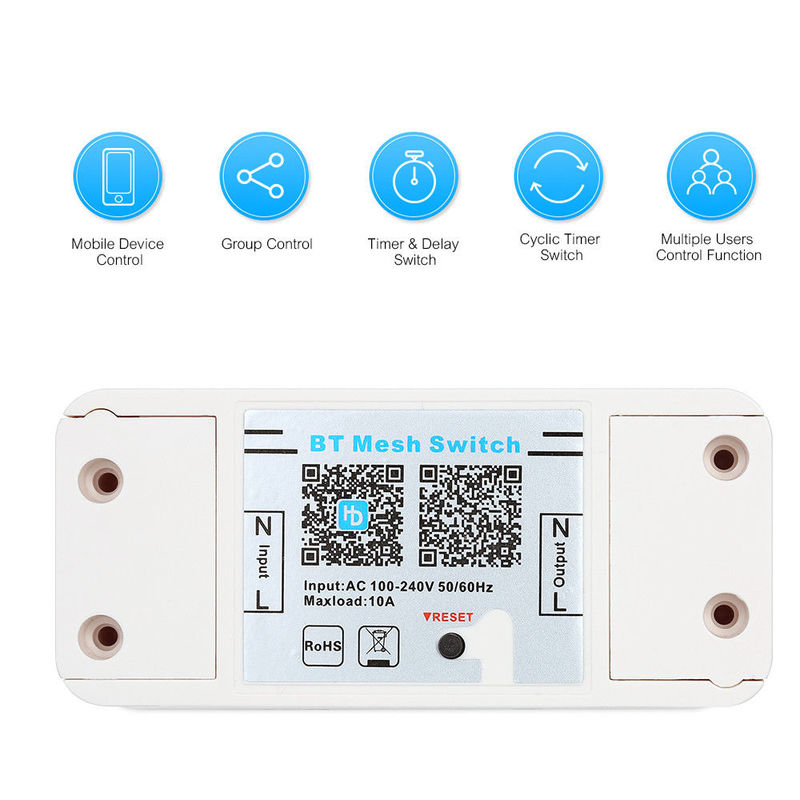 Bluetooth Mesh Switch Smart Electric Appliance Switch BT Control Smart Home Remote Control Switch Relay for Alexa Voice Control