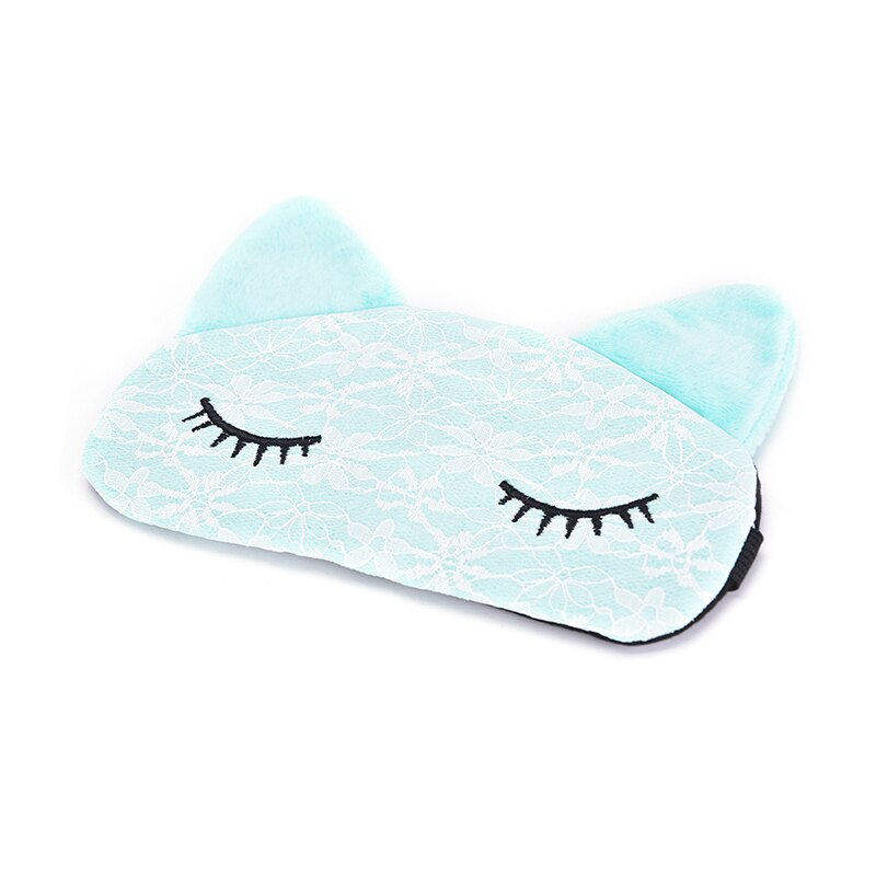 Mascarilla negra con dibujos animados para dormir, de gato antifaz para dormir, relajante, 1 unidad: Verde