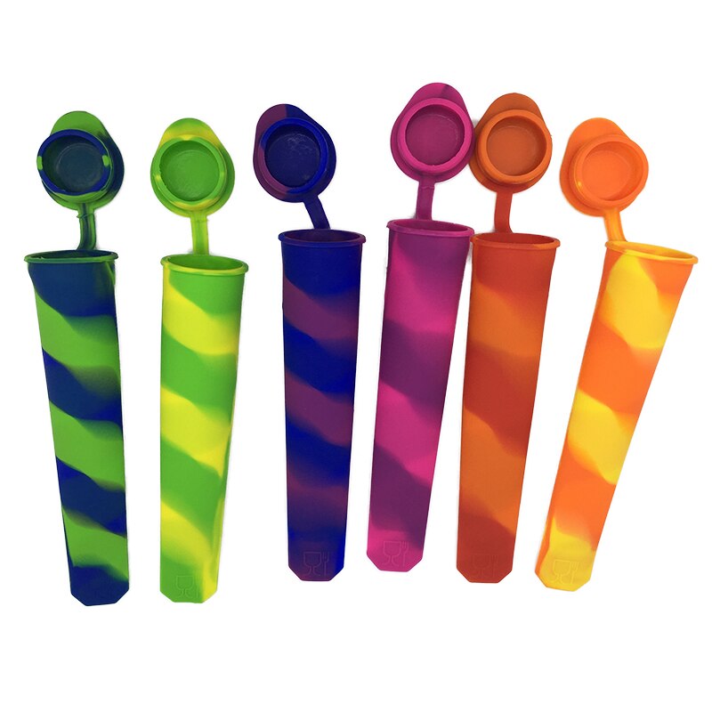 6- färg silikon push-up fryst stick form glass yoghurt gelé klubba klubba tillverkning form direktförsäljning bra: 6 st