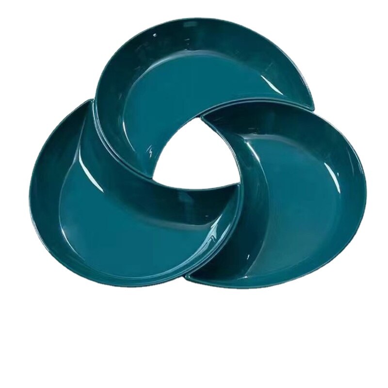 5 Pcs Kitchen Dinner Plates Crescent Shaped White Set Plate Dishes Stackable Food Snack Dinner Dish European Style Platters