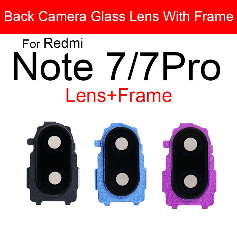 Posteriore Posteriore della Macchina Fotografica Obiettivo di Vetro Della Copertura Per Xiaomi Redmi Nota 7 7 Pro Principale Grande Macchina Fotografica Telaio di Copertura + Adesivo riparazione Parti di Ricambio