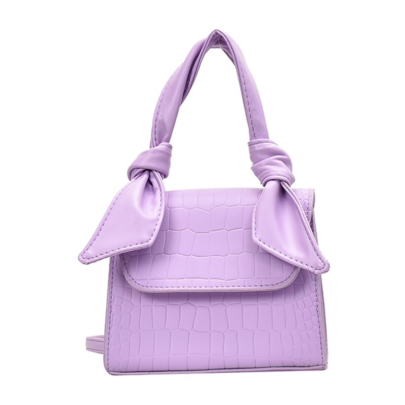 Effen kleur krokodillenprint dames pu leren luxe merk handtas crossbody tassen voor vrouwen handtas vrouwen sac a main: Paars 