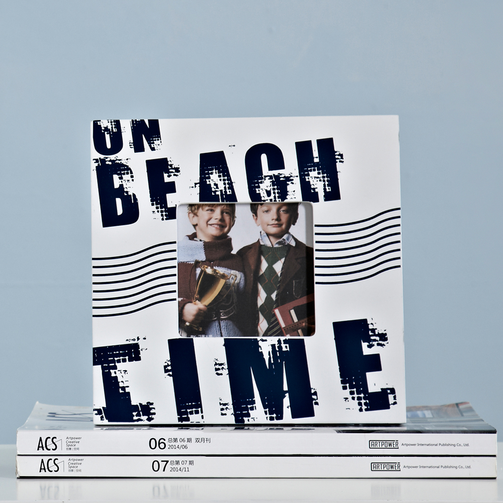 children photo frame kids room desktop decoreations wood picture frame: TIME