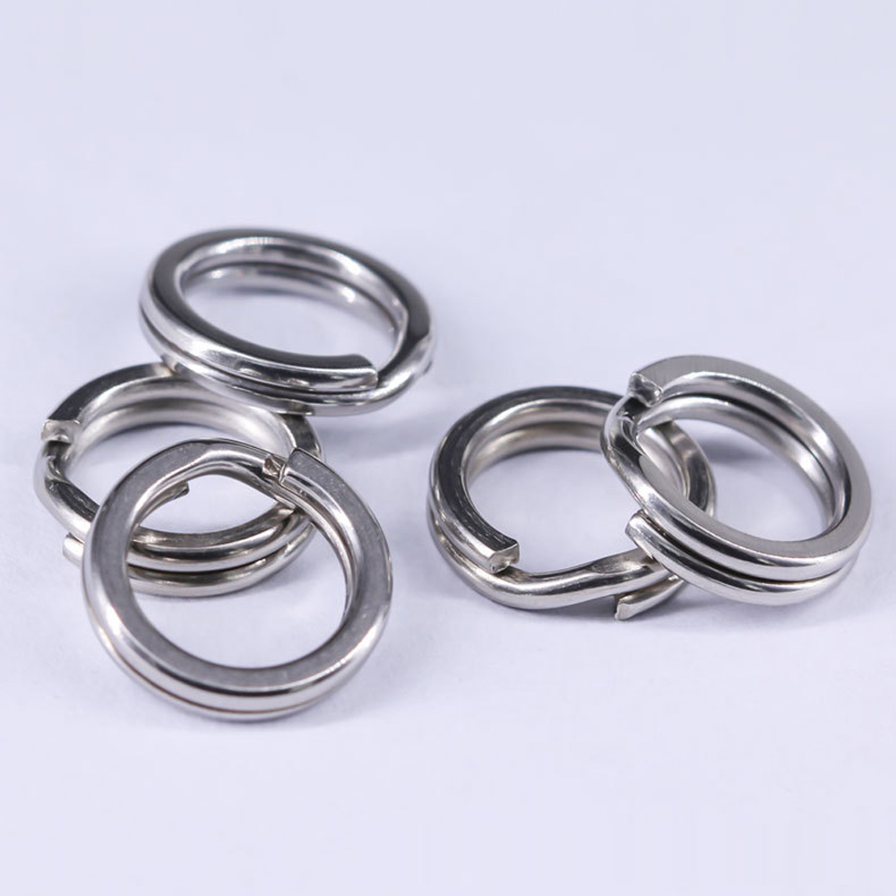 200PCS Split Ringen Vissen Rvs Lokken Ringen Zoutwater Terminal Tackles Split Ringen Vissen Connectors Snap Ringen