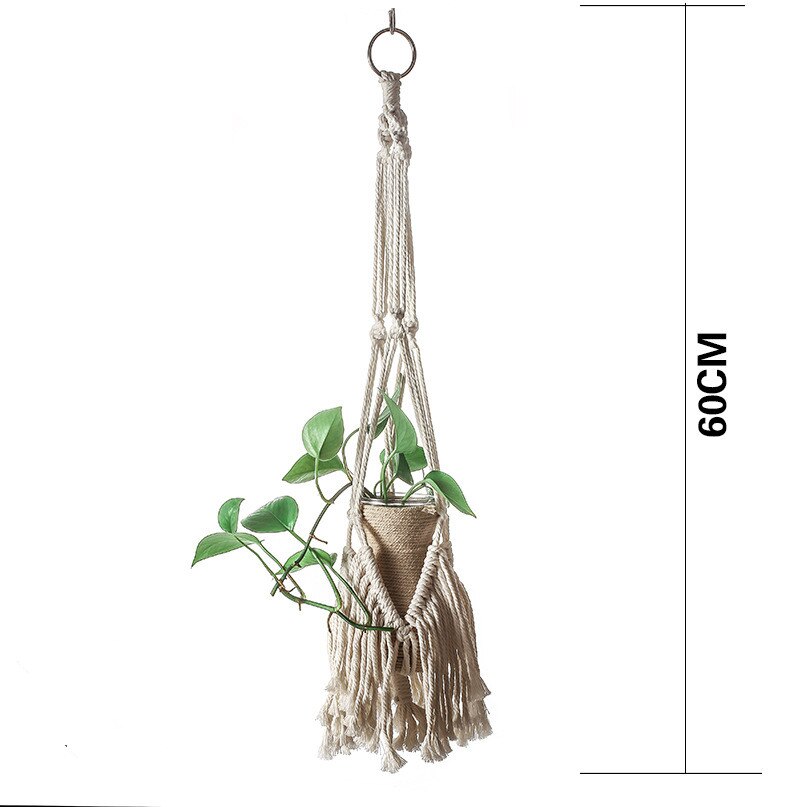 Makramee Werk Aufhänger Indoor Outdoor Dekoration Handgemachte Seil Blume Pflanze Halter Hause Countyard Garten Macrame Wand Hängen: Schokolade