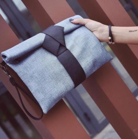 Highreal Vrouwen Dag Koppelingen Boog Lederen Crossbody Messenger Bags Dames Envelop Avond Tote Party Handtassen: Blauw