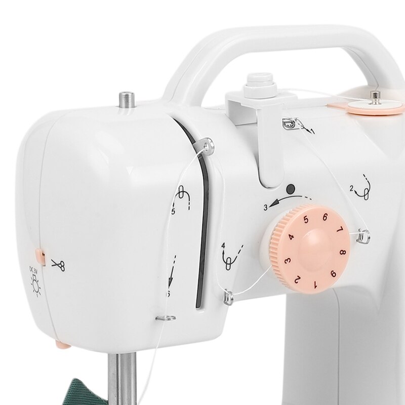 Minimáquina DE COSER Fhsm-318, luz integrada, de máquina de artesanía multifunción para el hogar, fácil de llevar, enchufe de la UE