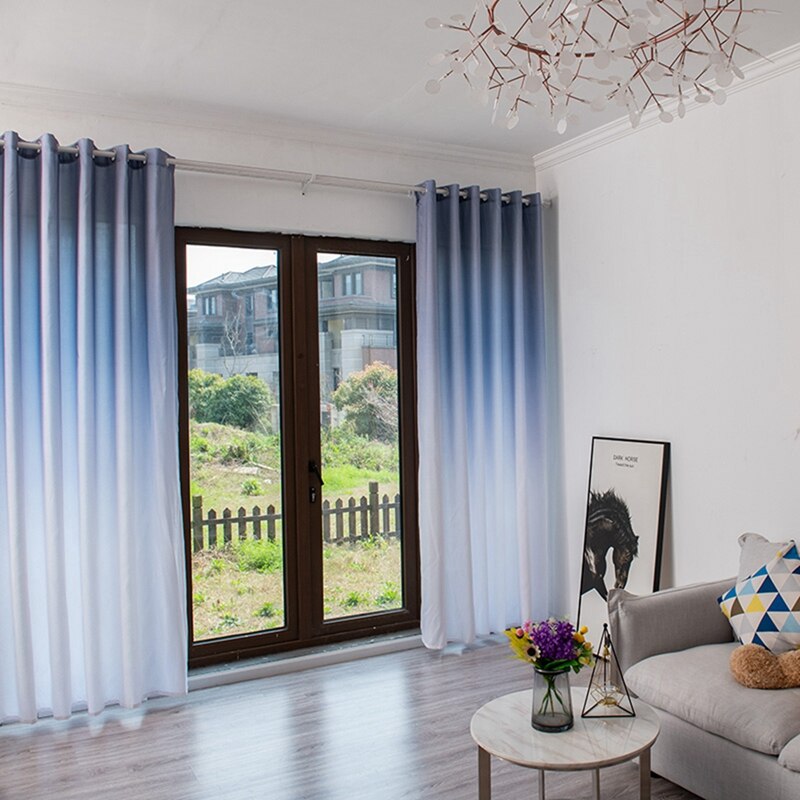 Living Room Privacy Curtains Simple Decorative Gradient Curtains Half Sun Shade Curtains