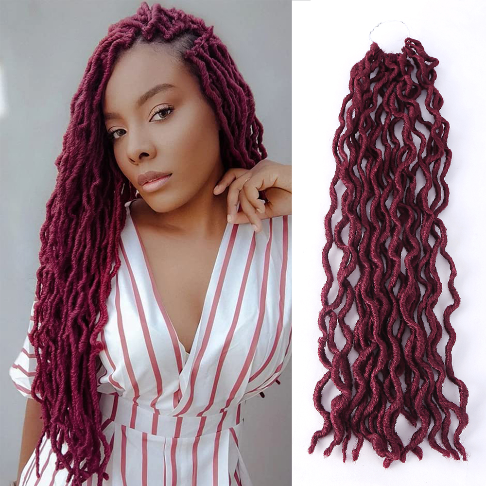 Diosa Faux Locs Crochet pelo suave rizado rastas extensiones de cabello trenzado sintético pelo Ombre Crochet Locs trenzas al por mayor: 6 / 613 / 18 pulgadas