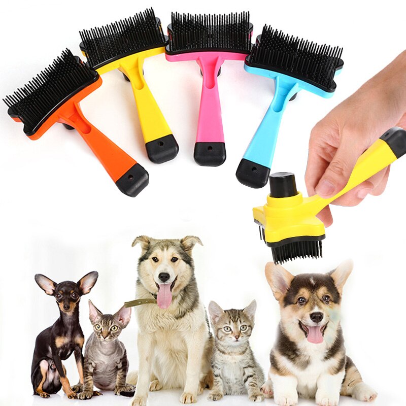 Kæledyr hår kam pet shampoo børste plast hund børste hvalp kat kardning pels holdbar rive børste værktøj kæledyr rengøring