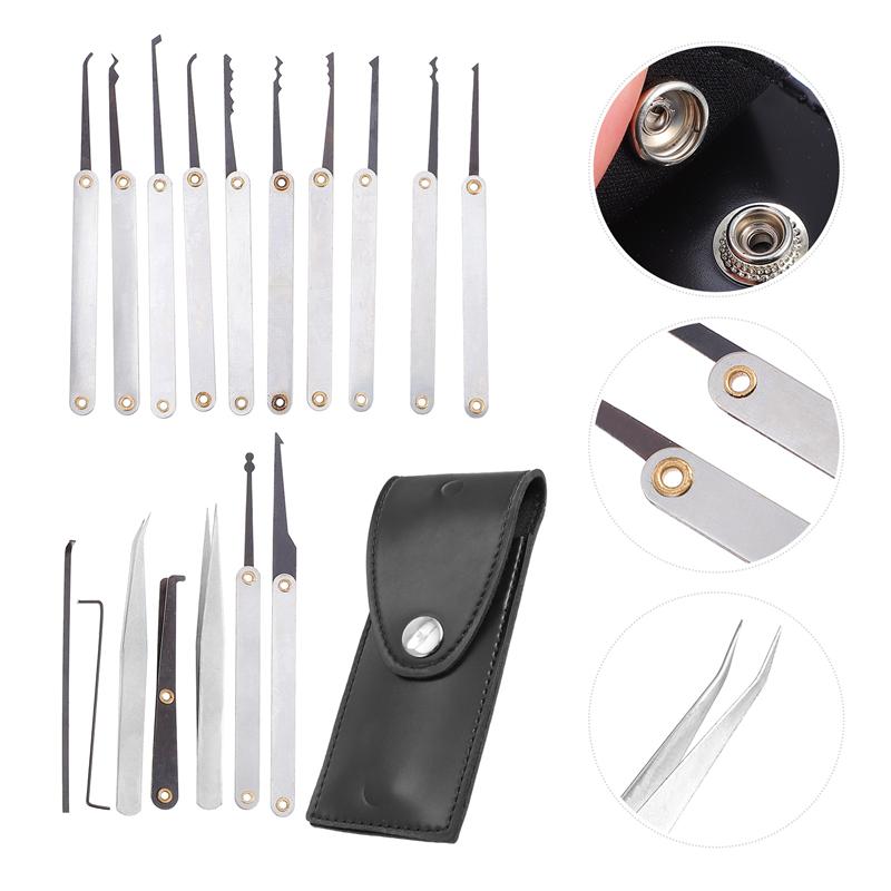 17Pcs Professionele Slot Repareren Gereedschap Lock Onderhoud Tool Kit Lock Demontage Tool Slotenmaker Verwijderen Lock Repareren Pick Set