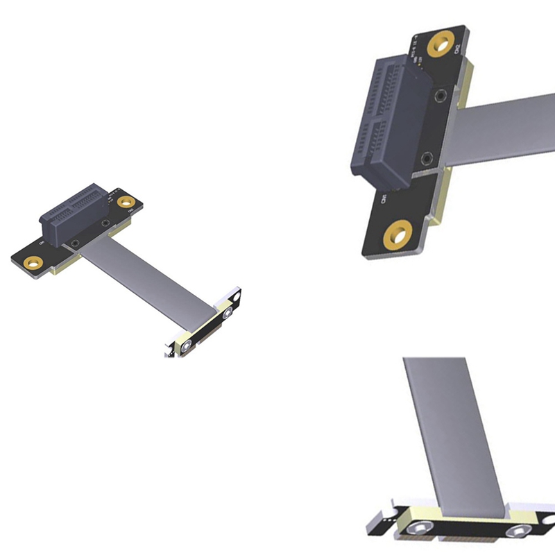 PCIE X1 Riser Cable Dual 90 Degree Right Angle PCIe 3.0 X1 to X1 Extension Cable 8Gbps PCI Express 1X Riser Card