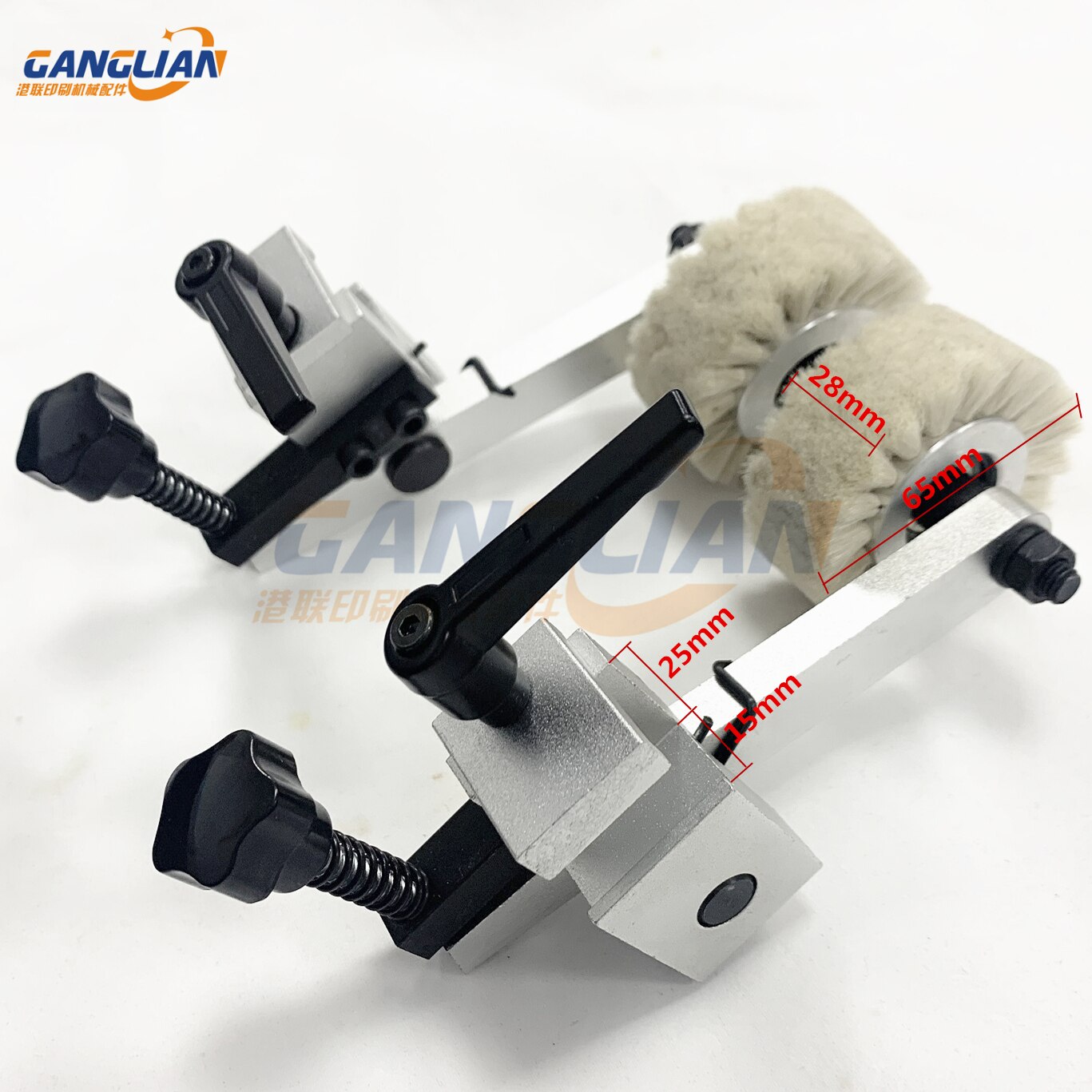 1 Pair Die Cutting Machine Rubber Wheel Assembly Brush Wheel Assembly: White Brush Ass.