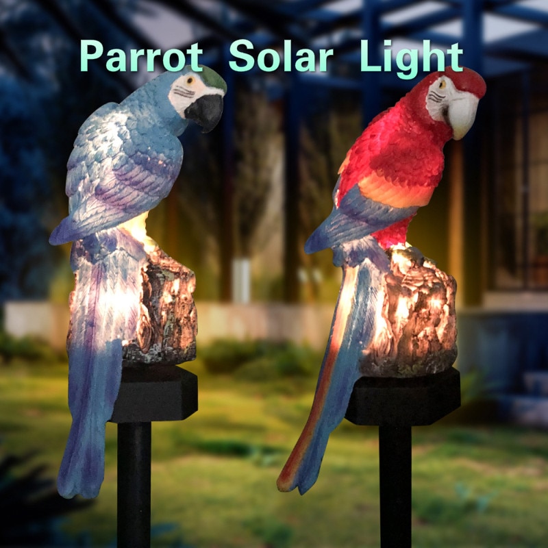 Unik papegøje ugle sol havelys led græsplæne indretning sol lys udendørs nyhed skulpturer lampe vandtæt gård sol lamper