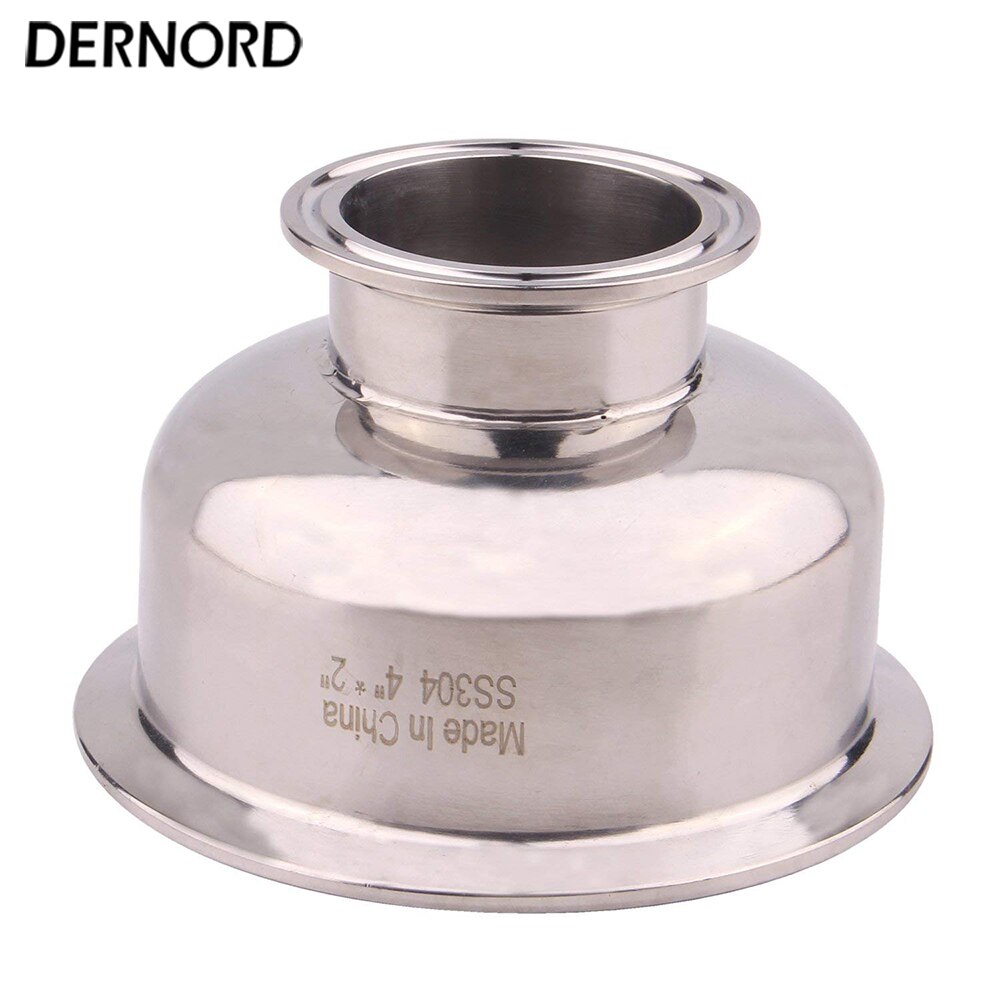 DERNORD 4 ''tot 2'' Tri Klem Kom Reducer, Sanitaire Montage Rvs 304, halfbolvormige Tri-clamp Reducer