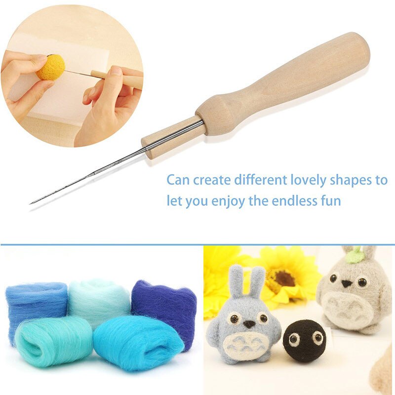 11 PCS Needle Felting Needle Felting Kit Diy Wool Felt Needle Felting Kit Diy with Punch Tool Handle Wool Felt Pocked Needles