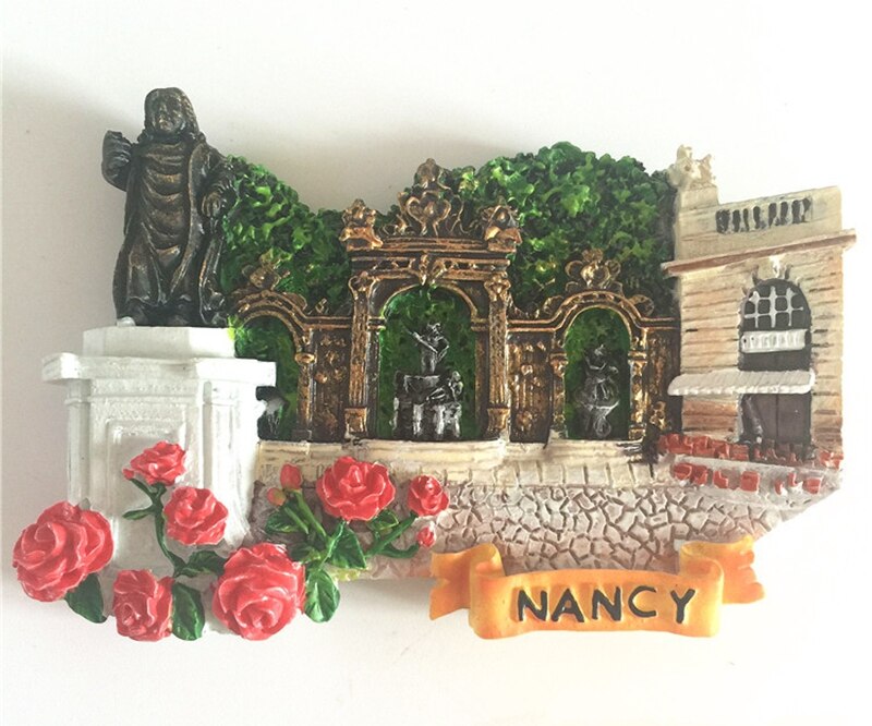 Handmade Painted French Town Of Nancy 3D Fridge Magnets Tourism Souvenirs Refrigerator Magnetic Stickers Home Decoration