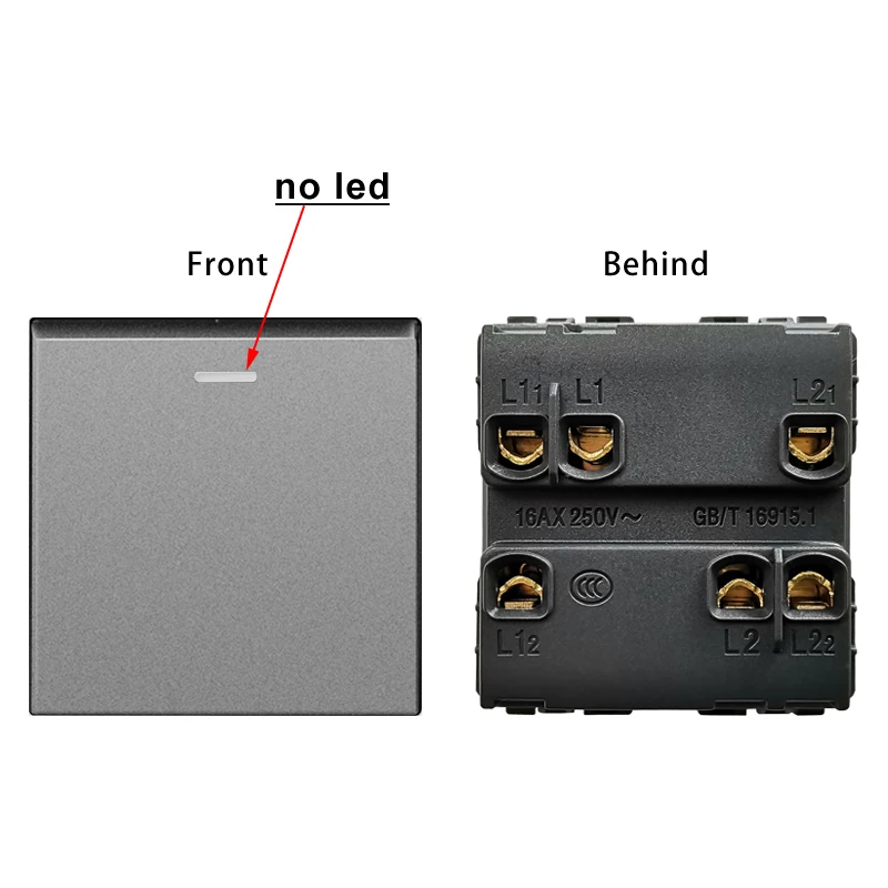 Novski wall mounted module DIY European standard gray crystal glass panel socket switch button function module combination: Silver