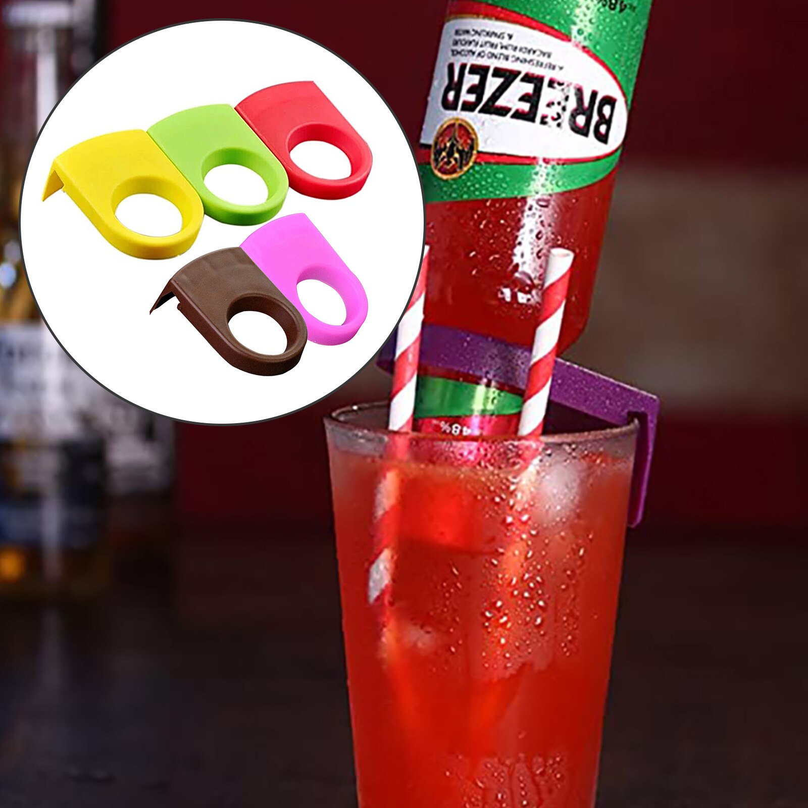 5Pcs Bottle Buckle Beer Drink Upside Down Clip Cocktail Bottle Holders Summer Bar Party Kitchen Accessories