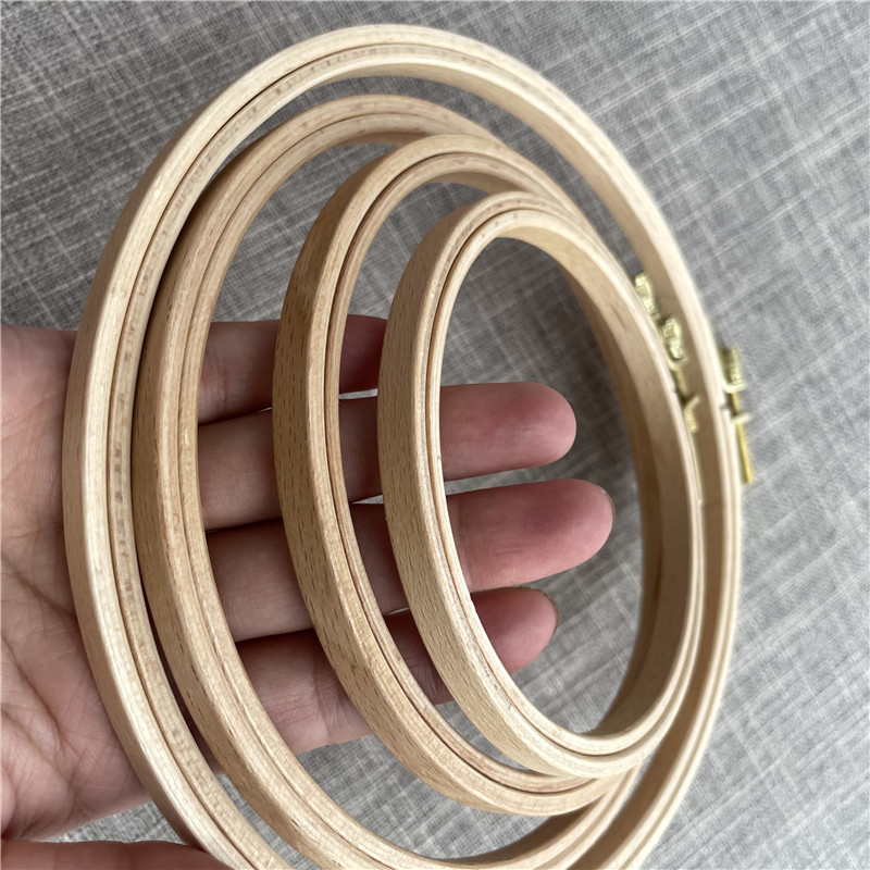 Cerceau de broderie rond en hêtre, cadre de broderie en bois, supports de broderie à la main, anneaux de points de croix pour le travail d&#39;aiguille, bricolage, outils de couture