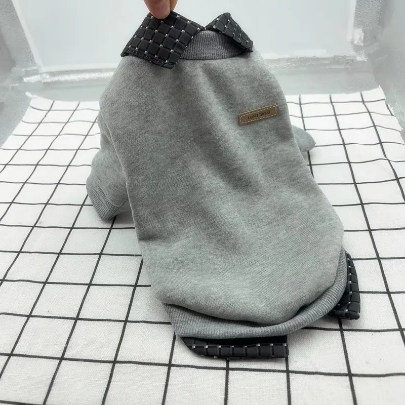 Pet Dog Clothes Warm Winter Shirt Collar Patchwork Hoodie Jacket for Small Dog Coat Bear Hoodie Pet Plaid Shirt Puppy Clothing: XS / green