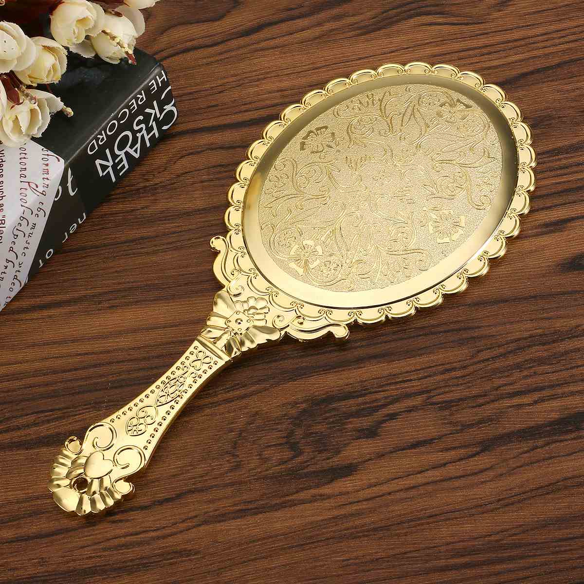 Espejo de maquillaje Vintage portátil