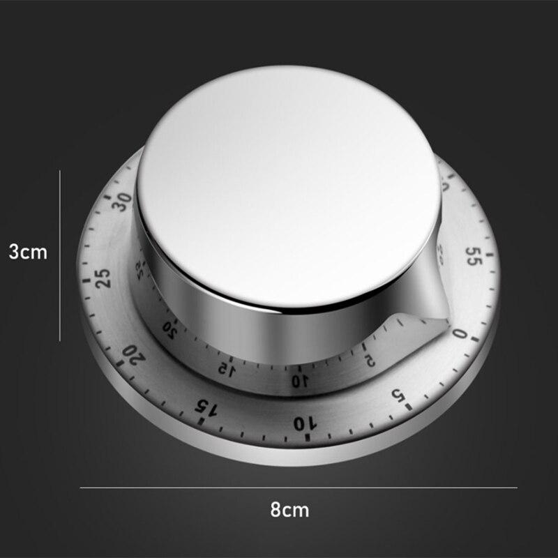 Magnetic Kitchen Timer Mechanical Alarm Clock Timer Retro Stainless Steel Time Cooking Food Tools Home Countdown Gadget