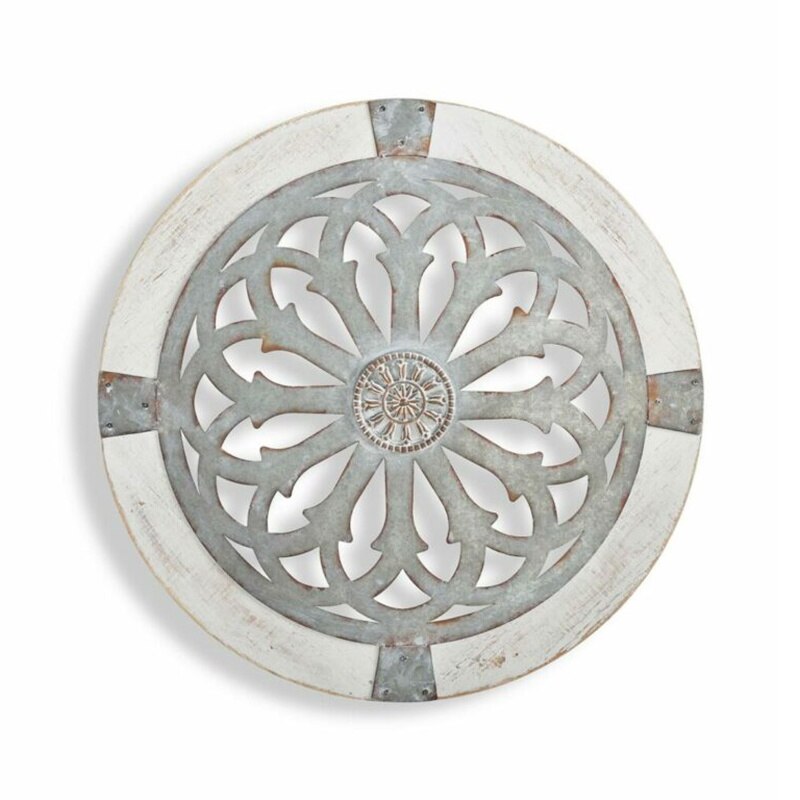 Arv rund vegg dekor kunst tre hengende ornament veggfeste rustikk hjem resturant stue dekorasjon: Hvit vask / 20cm flate