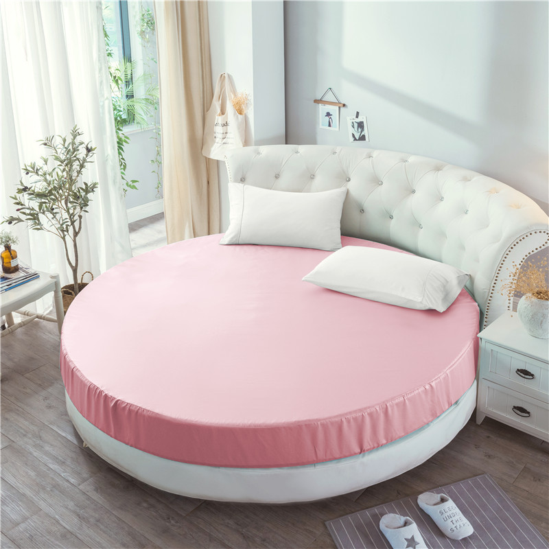 Elastische Ausgestattet Blatt Weichen Seidige Satin- Bettwäsche Einfarbig Bettdecke Matratze Abdeckung für Königin Runde Betten 220x220 230x230 Cm