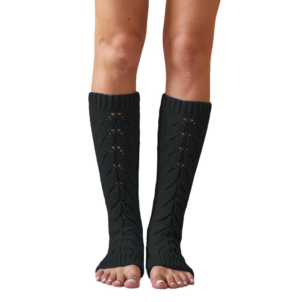 Woman Socks Knitted Girls Casual Socks Pink Gray Thickless Knee Solid Socks Stocking Women Winter Warm Knitting Socks Autumn: black