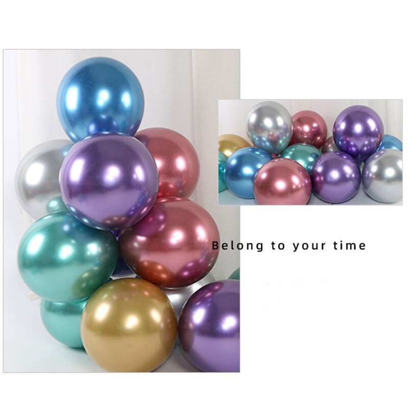 50 stuks metalen ballonnen van 10/12 inch, glimmende metalen latex ballonnen voor verjaardagsfeestjes en bruiloftsfeestjes