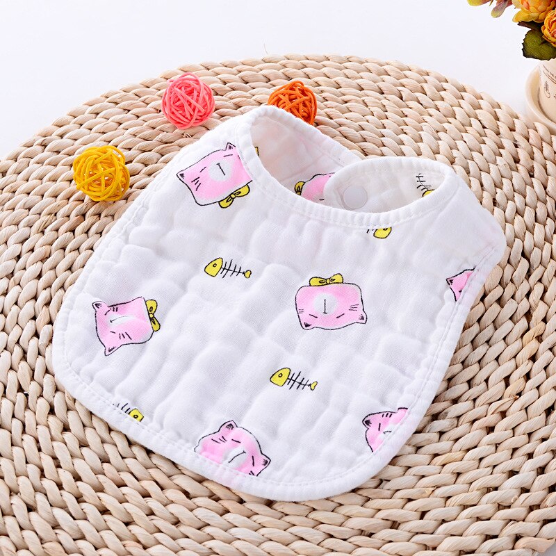 Bomull bandana haklappar baby babador matning smock spädbarn rapa trasor muslin saliv handduk baby äta tillbehör mjuk baby grejer: Röd katt